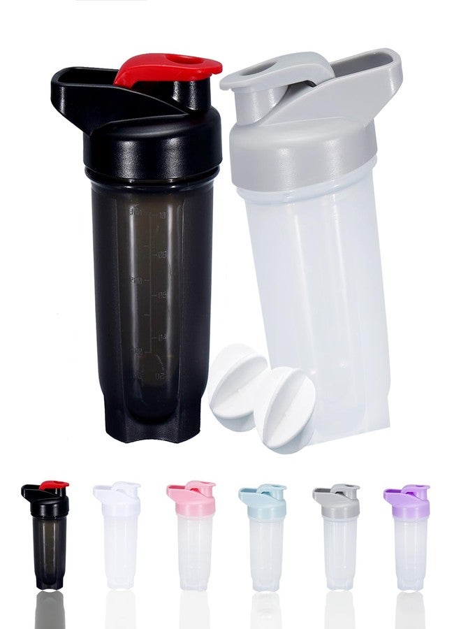 GAISHION Shaker Bottle Protein Shakes Cup and 10-Ounce/300ML ShakerBottle with Whisk Balls, Protein ShakerBottles Set,Non-BPA plastic (Black+Grey(2PCS)) - Image 1
